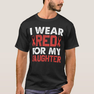 Camiseta Eu Uso Vermelho Pela Conscientização da Doença Car