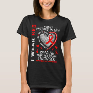 Camiseta Eu Uso Vermelho Pela Doença Cardíaca Da Minha Sogr