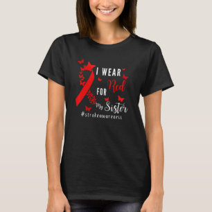 Camiseta Eu Uso Vermelho Pela Sobrevivente de Acidente Vasc
