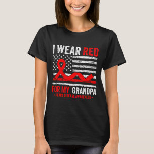 Camiseta Eu Uso Vermelho Pelo Meu Avô Conscientização sobre