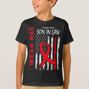 Camiseta Eu Uso Vermelho Pelo Meu Genro Conscientização Sob