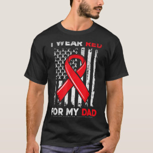 Camiseta Eu Uso Vermelho Pelo Meu Pai Doença Cardíaca Congê