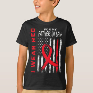 Camiseta Eu Uso Vermelho Pelo Meu Sogro Doença Cardíaca Con