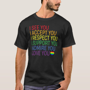 Camiseta Eu Vejo Aceitar Respeito Suporte Admire Te Amo Lgb