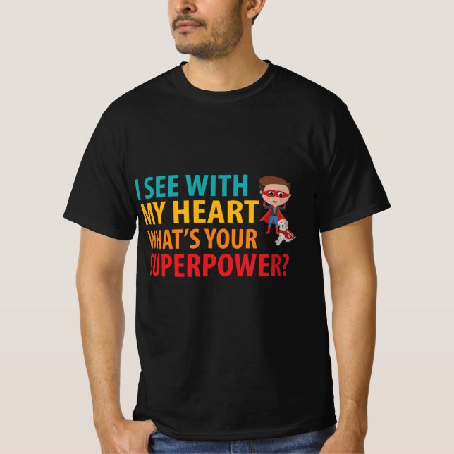 Camiseta Eu Vejo Com Meu Coração - Cegueira Braille (Frente)