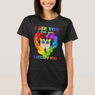 Camiseta Eu Vejo Eu Amo Você Eu Aceito Você Aliado LGBTQ Or