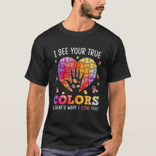 Camiseta Eu Vejo O Seu Verdadeiro Autismo Quebra-cabeça do 