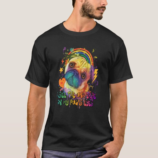 Camiseta Eu vejo o Universo em Meu Olho Olhos Holandeses Ca (Frente)