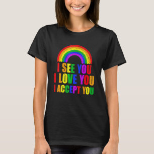 Camiseta Eu Vejo Que Te Amo Eu Te Aceito - Lgbtq Ally Gay
