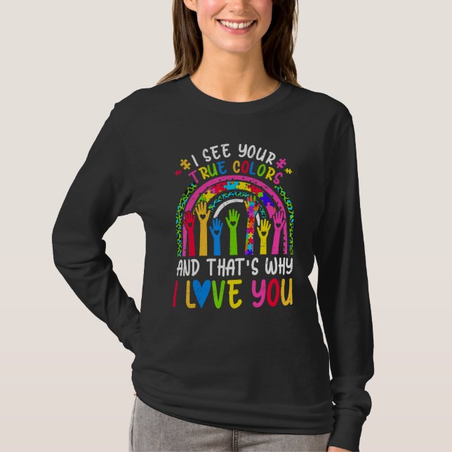 Camiseta Eu Vejo Seu Verdadeiro Quebra-cabeça Piece Autism  (Frente)
