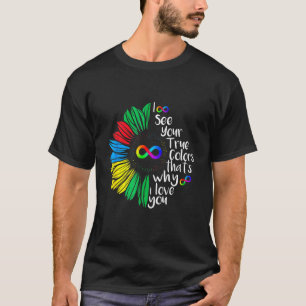 Camiseta Eu Vejo Sua Verdadeira Cor Infinito Arco-íris Neur