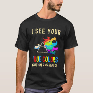 Camiseta Eu Vejo Sua Verdadeira Cores Autismo Sensibilizaçã