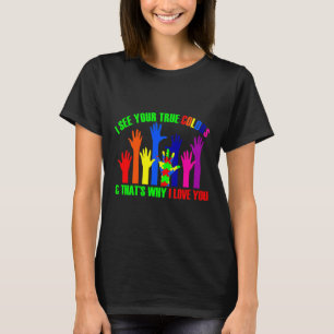 Camiseta Eu Vejo Suas Verdadeiras Cores Autismo Sensibiliza