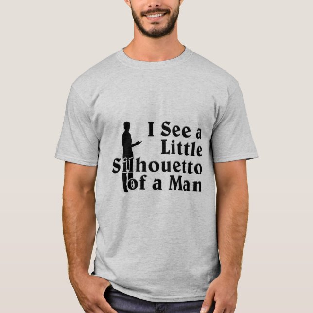 Camiseta Eu vejo um pequeno silhueta de um homem (Frente)