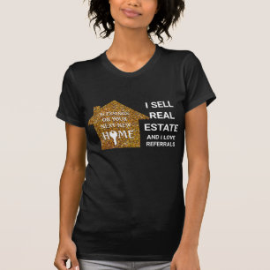 Camiseta Eu Vendo Real Estate Love Refere Glitter Realtor