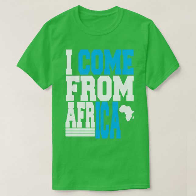Camiseta Eu venho da África com o mapa da África (Frente do Design)