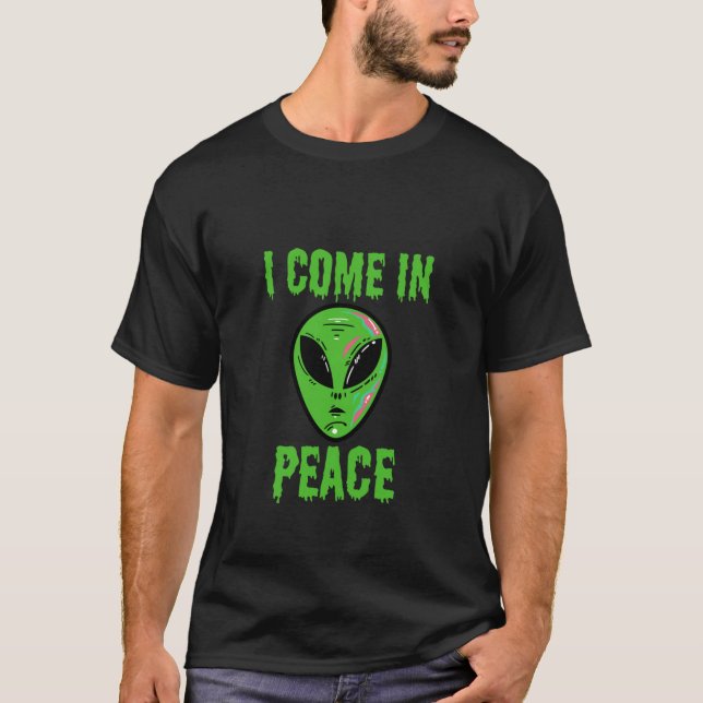 Camiseta Eu venho em paz Alienígena Clássica (Frente)