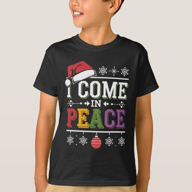 Camiseta Eu Venho Em Paz - Sou Paz Natal Casais Combinantes (Frente)