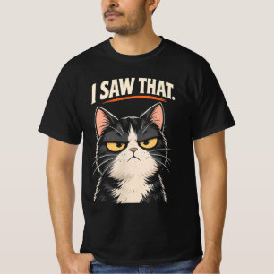 Camiseta Eu Vi Aquela Cara De Mal-Humorado Gato Sarcástico