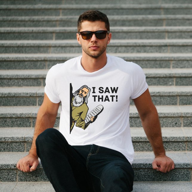 Camiseta Eu Vi Isso - Moisés Meme, Humor Judeu (Criador carregado)
