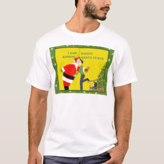 Camiseta Eu vi o Natal de beijo do gay de Papai Noel do pai