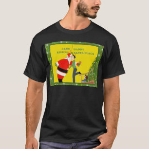 Camiseta Eu vi o Natal de beijo do gay de Papai Noel do pai