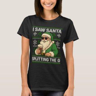 Camiseta Eu Vi o Papai Noel Dividindo a Impressão G | Gráfi