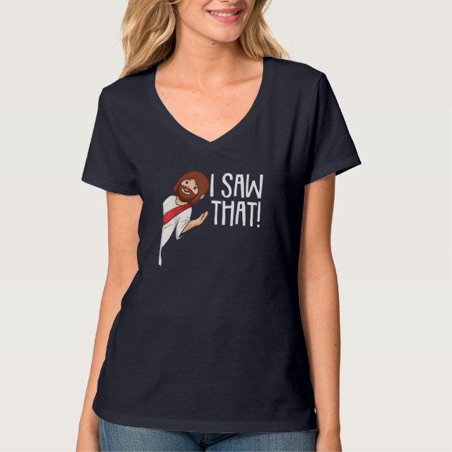 Camiseta Eu Vi Que Jesus De Natal Engraçado Meme Religioso  (Frente)