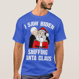 Camiseta eu vi sniffing santa claus engraçado Joe Gift