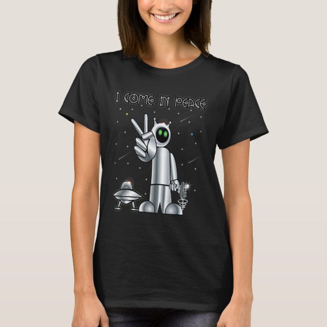 Camiseta Eu Vim Em Paz Ufo Roupa (Frente)