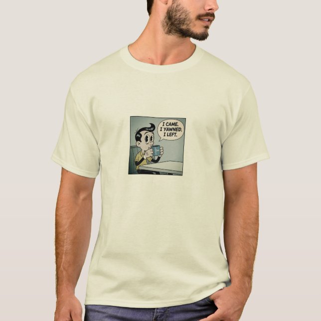 Camiseta Eu Vim. Eu Gritei. Eu Saí. - Carro De Café Retro E (Frente)
