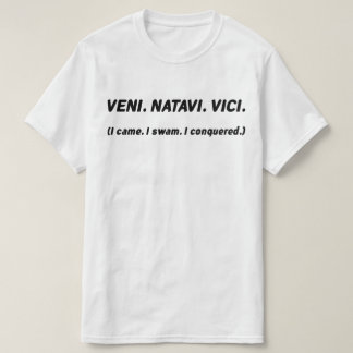 Camiseta Eu vim. Eu nadei. Eu conquistei. Funny Swimmer Tee