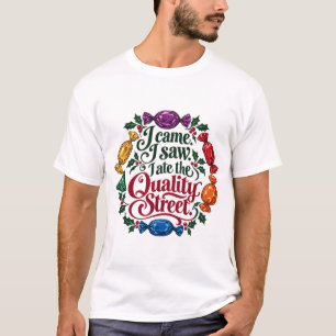 Camiseta Eu Vim, Eu Vi, Eu Comi o Quality Street de Natal
