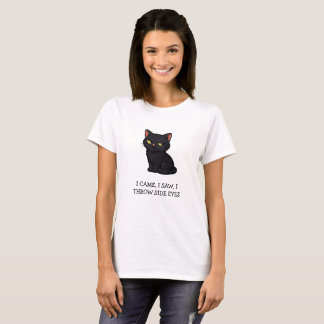 Camiseta Eu Vim Eu Vi Eu Lanço Olhares de Desaprovação Gato