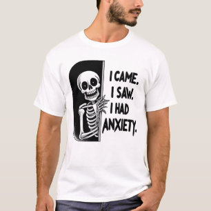 Camiseta Eu Vim. Eu Vi. Eu Tinha Ansiedade - Desenho Do Hum
