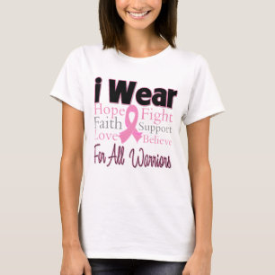 Camiseta Eu visto a colagem cor-de-rosa para todo o cancro
