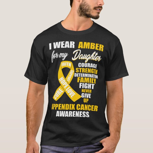 Camiseta Eu Visto a consciência do Cancer de Apêndice Amber (Frente)