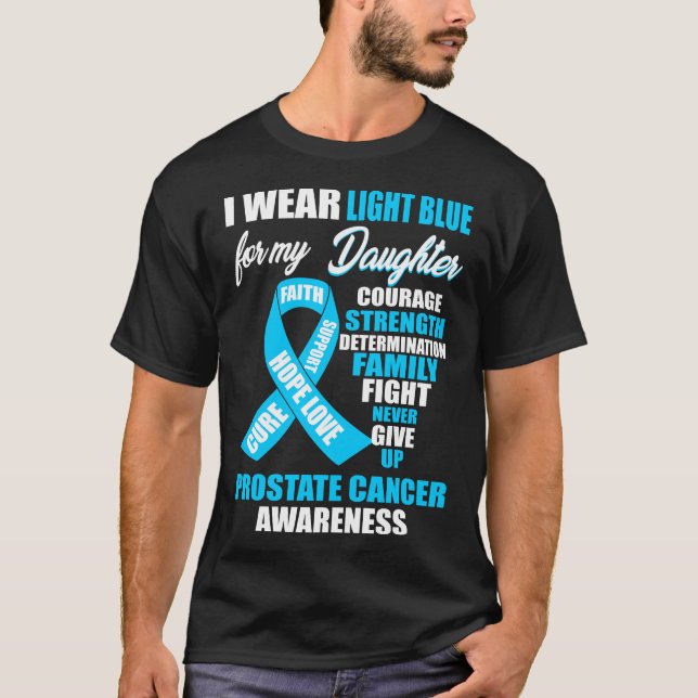 Camiseta Eu Visto a consciência do Cancer de próstata azul  (Frente)