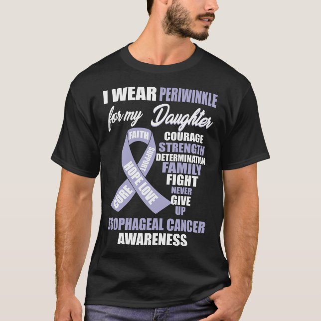 Camiseta Eu Visto a Consciência do Cancer Esofágico Periwin (Frente)