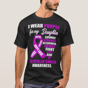 Camiseta Eu Visto a Consciência do Cancer Purple Testicula