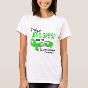 Camiseta Eu visto a doença de Lyme da irmã do verde limã