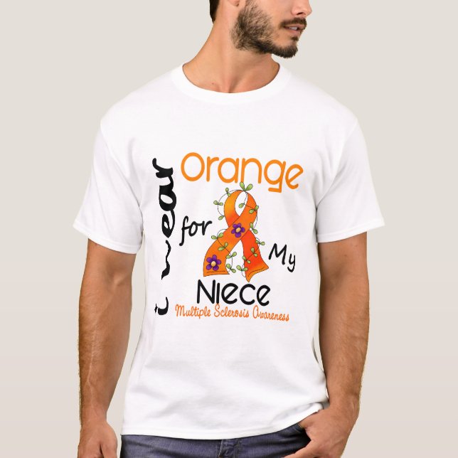 Camiseta Eu visto a esclerose múltipla do MS da sobrinha da (Frente)
