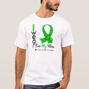 Camiseta Eu visto a fita do câncer de rim para meu herói