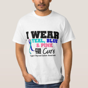 Camiseta Eu visto a fita do cancer de tiróide para a cura