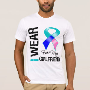 Camiseta Eu visto a fita do cancer de tiróide para meu