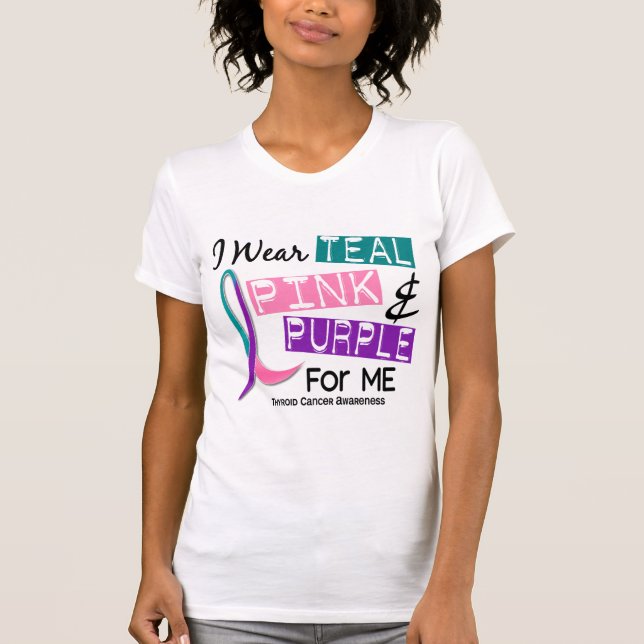 Camiseta Eu visto a fita do cancer de tiróide para mim 37 (Frente)