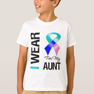 Camiseta Eu visto a fita do cancer de tiróide para minha