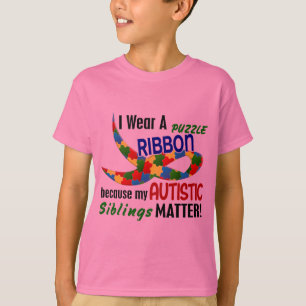 Camiseta Eu visto a fita do quebra-cabeça para meu AUTISMO