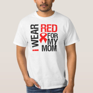 Camiseta Eu visto a fita vermelha para minha mamã