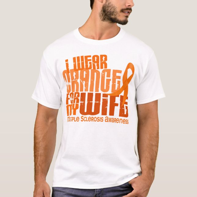 Camiseta Eu visto a laranja para a esclerose múltipla do MS (Frente)